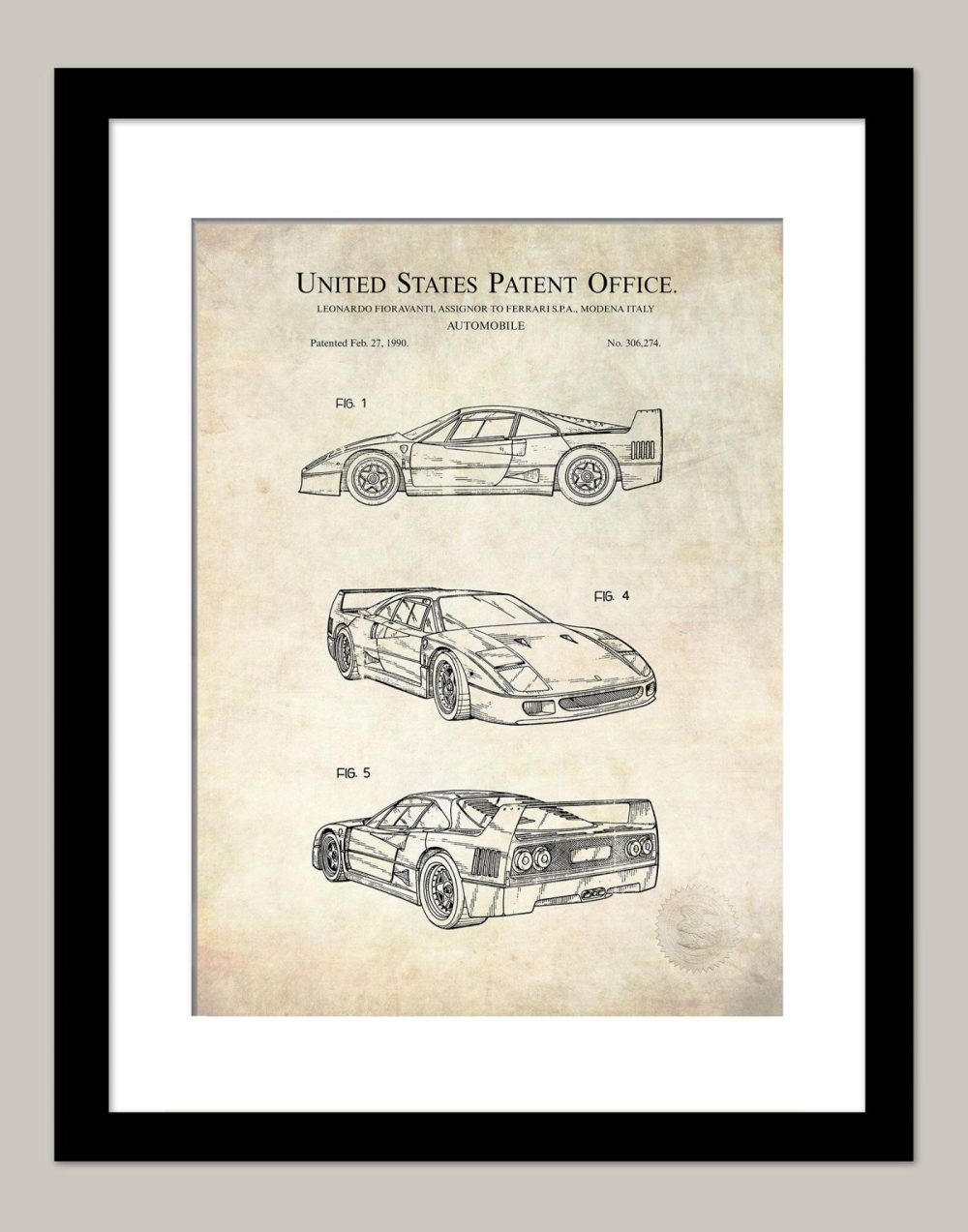 Automobiles | Ferrari F-40 | 1990 Patent Automobiles Antique