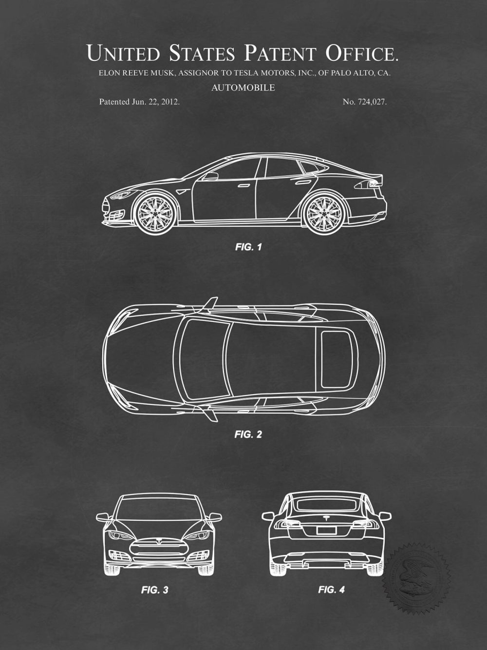 Automobiles | Tesla Model S | 2012 Auto Patent Automobiles Antique