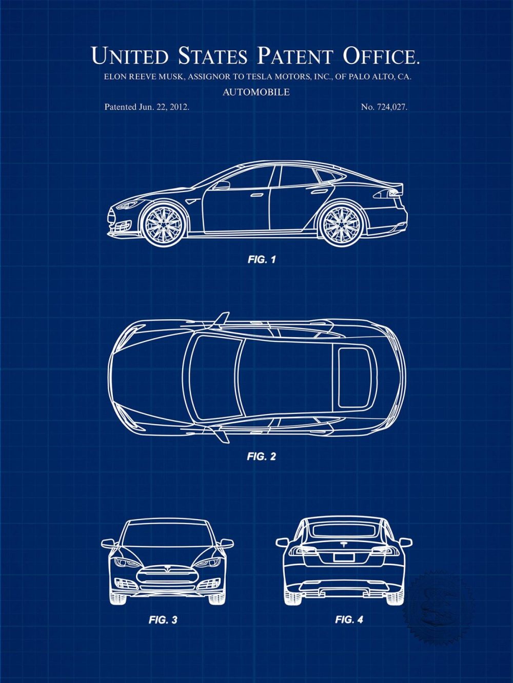 Automobiles | Tesla Model S | 2012 Auto Patent Automobiles Antique